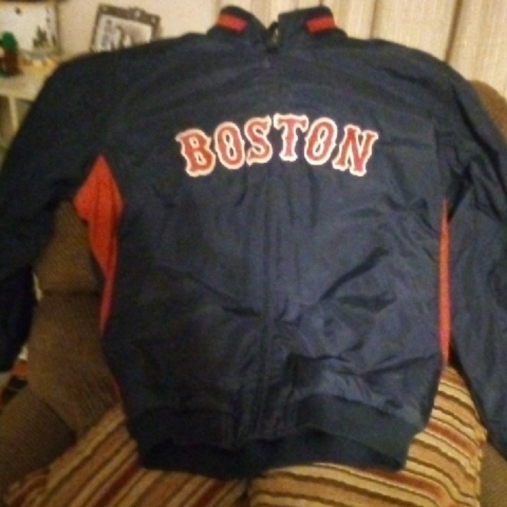 Majestic Boston Kids Bomber Jacket - Navy and Red